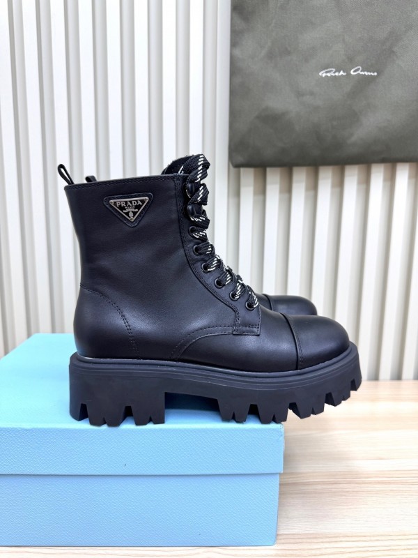 Prada 2025/SS Platform Martin Boots with Iconic Triangle Logo - LY0350