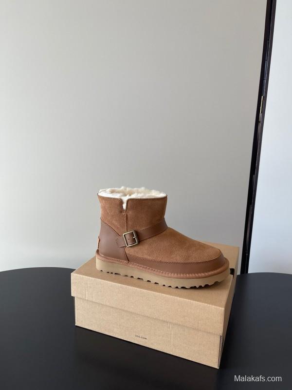 UGG 4512 Flat Buckle Ultra Wool Anti-Slip Snow Boots - AS00290