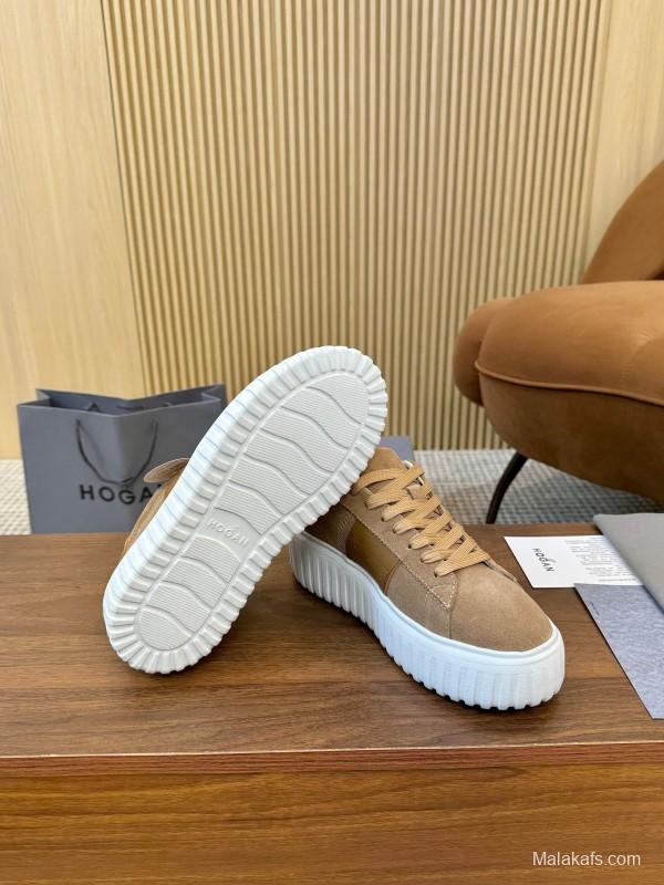 Hogan H-STRIPES Series Couple Thick Sole Biscuit Shoes Casual Sneakers - AS00310