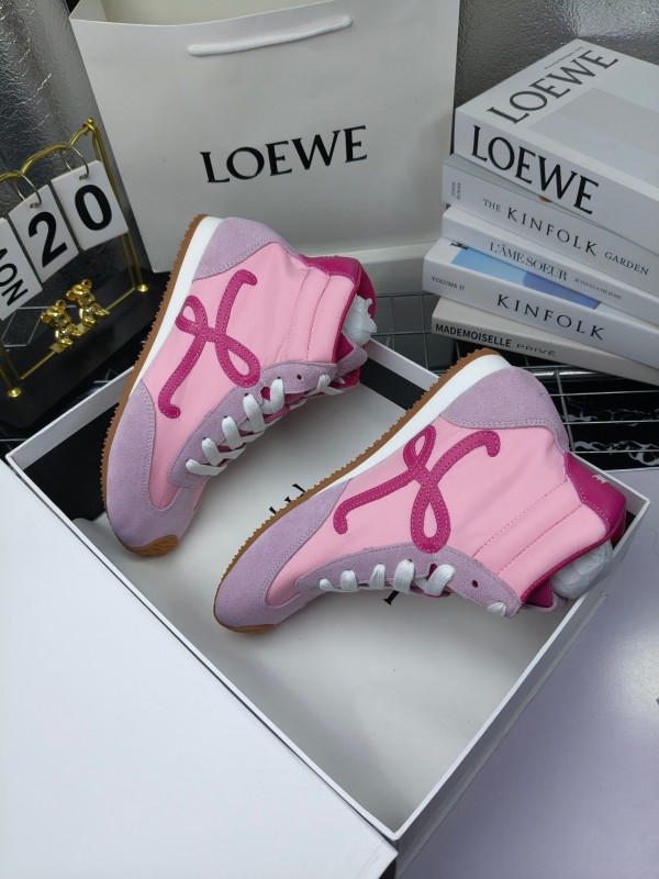 LOEWE High-Top German Training Sneakers Retro Fashion Casual White Shoes - LY00330