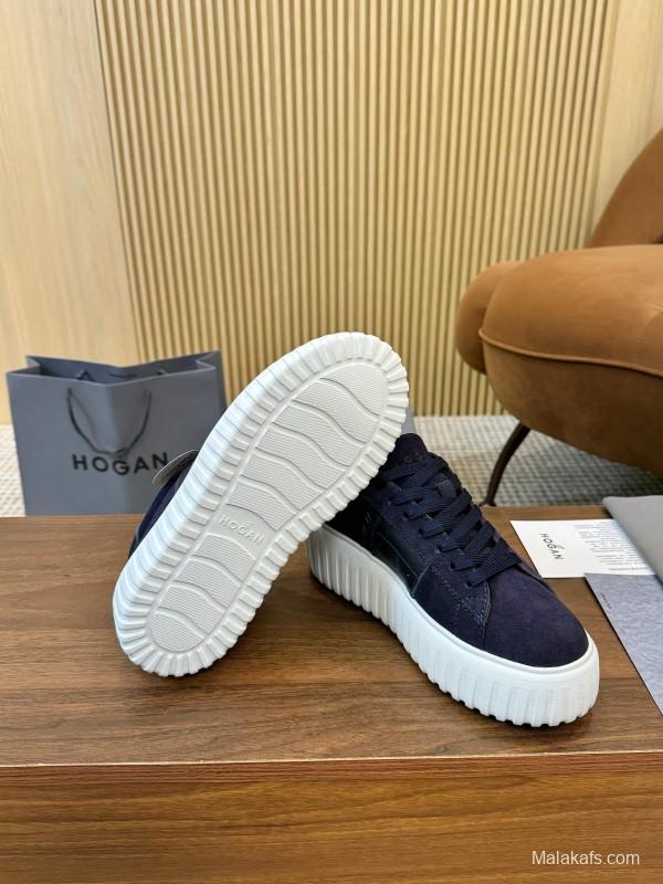 Hogan H-STRIPES Series Couple Thick Sole Biscuit Sneakers Urban Leisure Shoes - AS00310