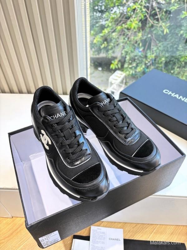 Chanel 2025 SS New Arrival High-Heel Two-Tone Casual Sneakers - KFY00320