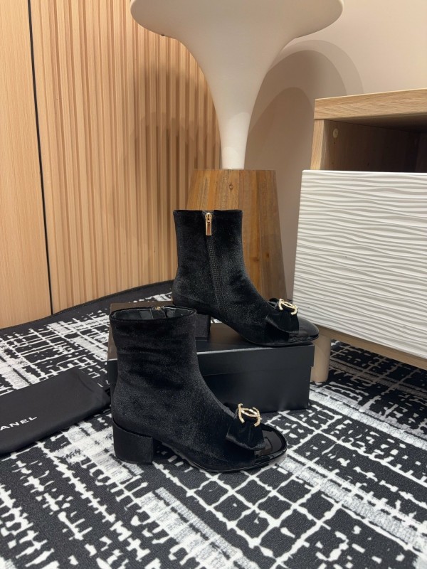 Chanel 2025/SS Bow CC Crystal Buckle Ankle Boots - LY00340/LY00350