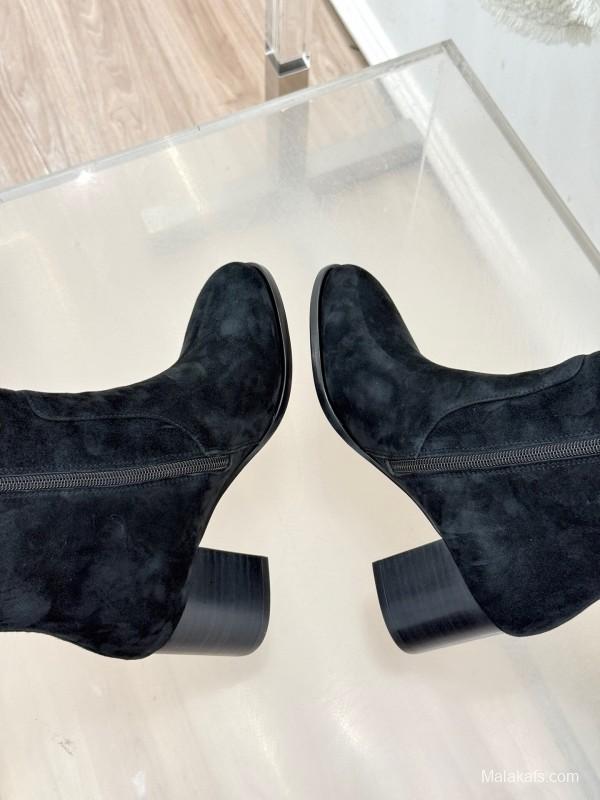 Chanel 2025/SS 25K Double C Metal Buckle High Heel Boots - KFY00530