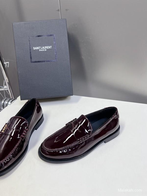 Saint Laurent 2025/SS Classic Loafer Leather Shoes - KFY00350