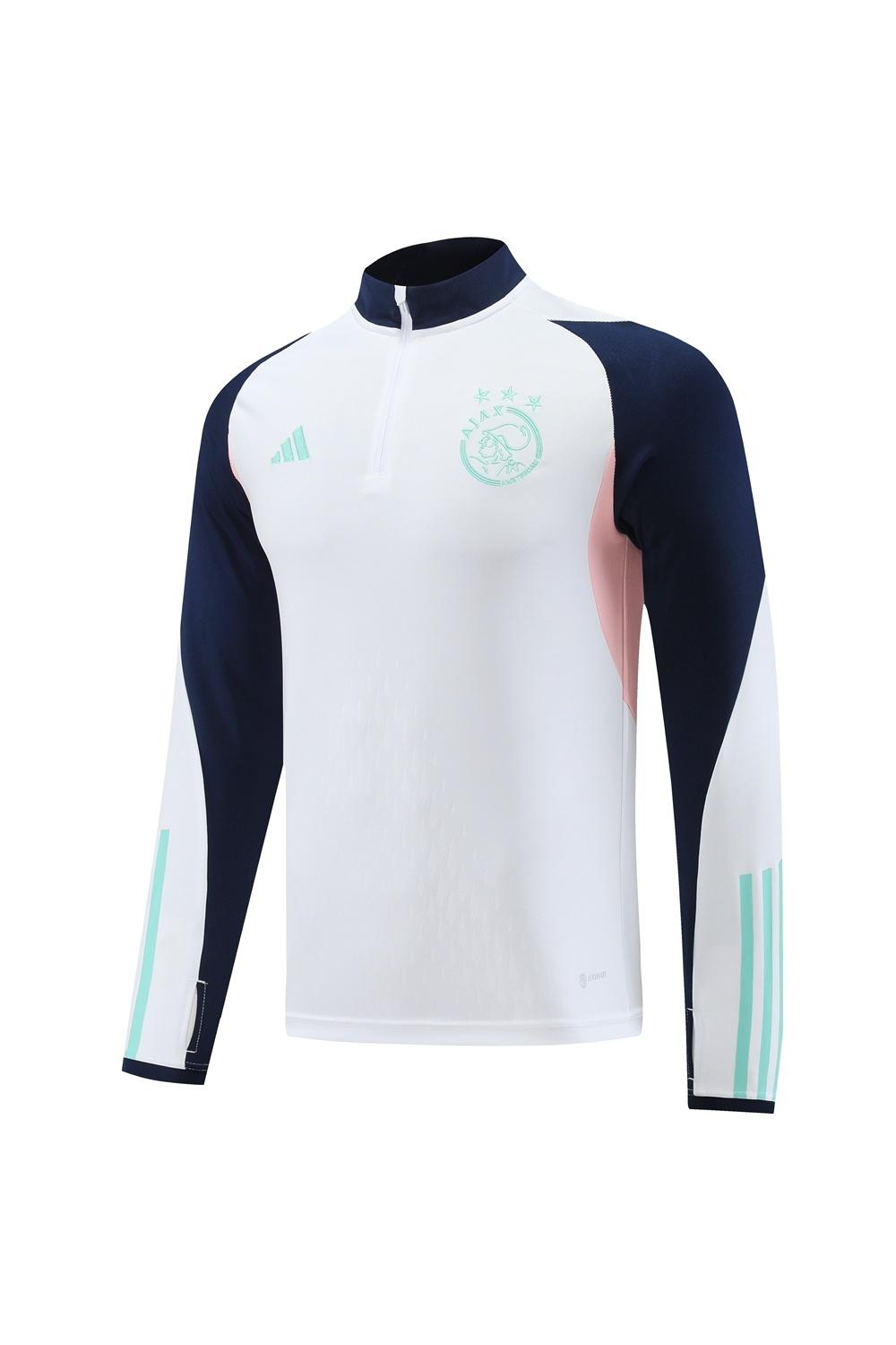 23/24 Ajax White S-2XL Half Zipper Jacket+Long Pants