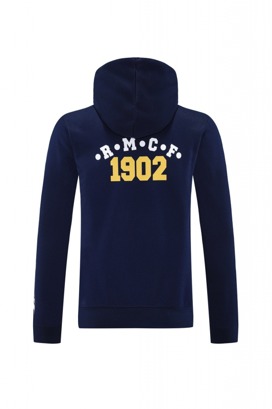 25/26 Real Madrid Royal Blue Half Zipper Jacket+Long Pants S-2XL