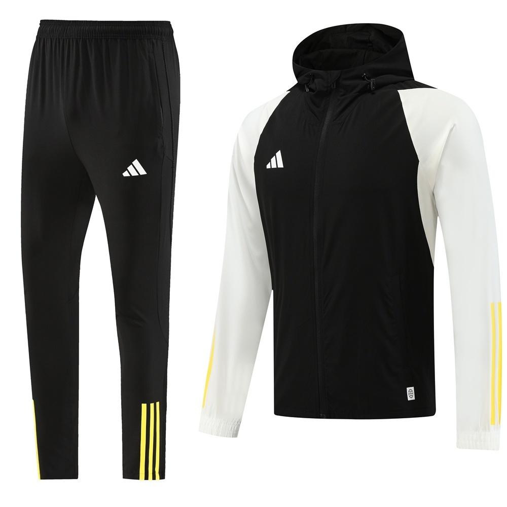 2025 Adidas Black White Half Zipper Jacket+Long Pants S-2XL