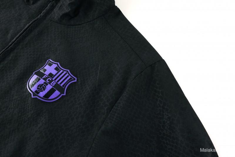 25/26 Barcelona Black S-3XL Half Zipper Jacket+Long Pants