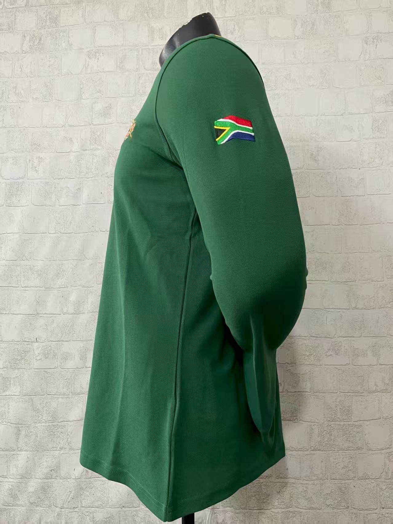 2026 South Africa Green Long Sleeve Polo Rugby Jersey