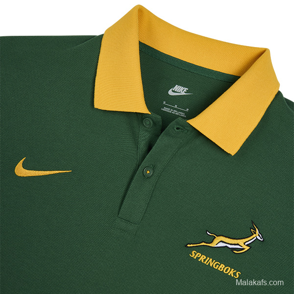 2026 South Africa Green Long Sleeve Polo Rugby Jersey