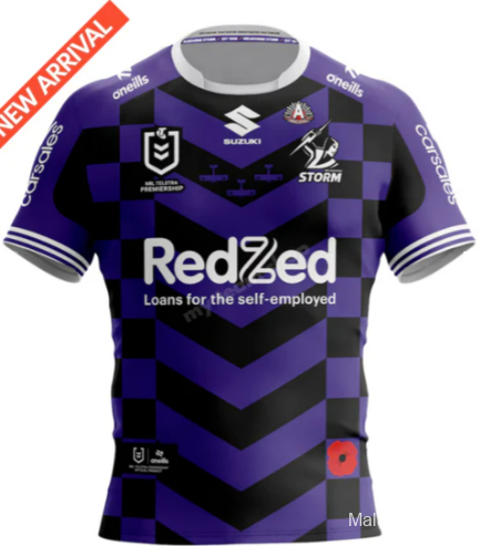 25/26 Melbourne Storm Purple with Black Checkered Chevrons Jersey