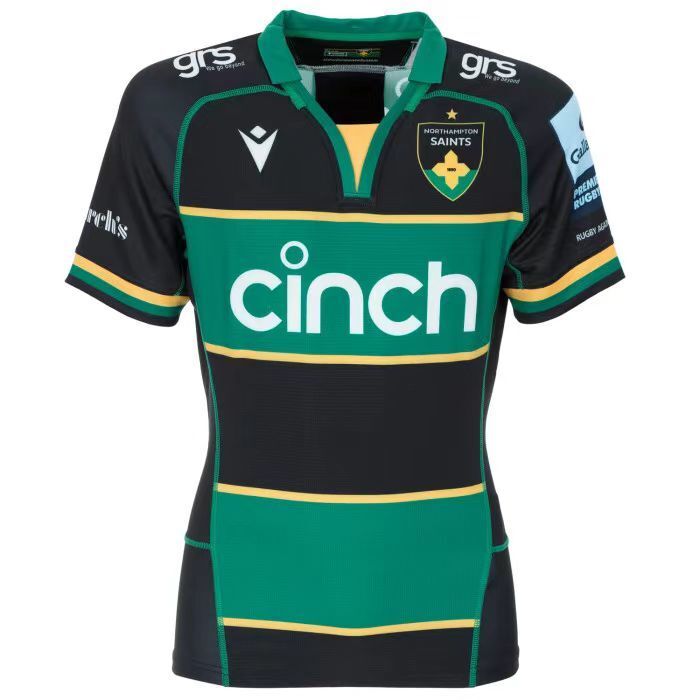 25/26 Northampton Saints Green with Black and Gold Hooped Jersey