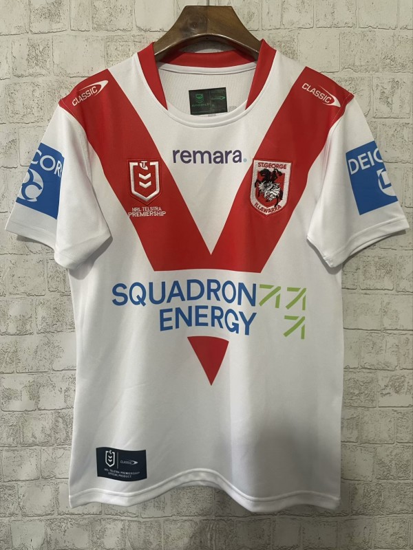 25/26 St George Illawarra Dragons White with Red V Jersey
