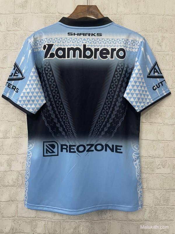 25/26 Cronulla-Sutherland Sharks Sky Blue with Indigenous Heritage Jersey