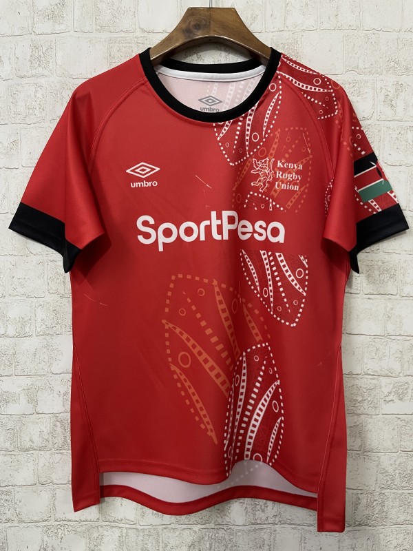2026 Kenya Red with White Tribal Dot Patterns Jersey