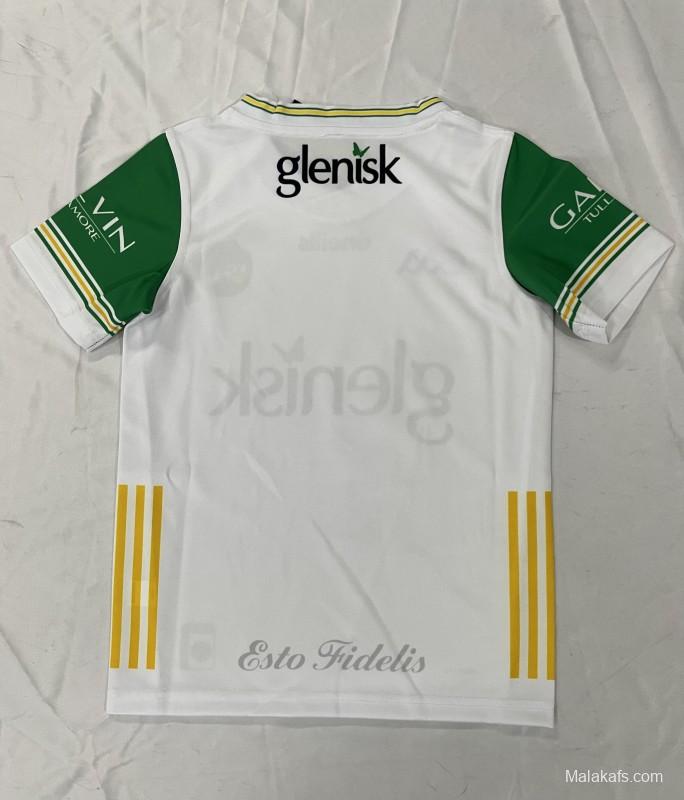 25/26 Kids Offaly GAA White with Green and Gold Trim Away Jersey