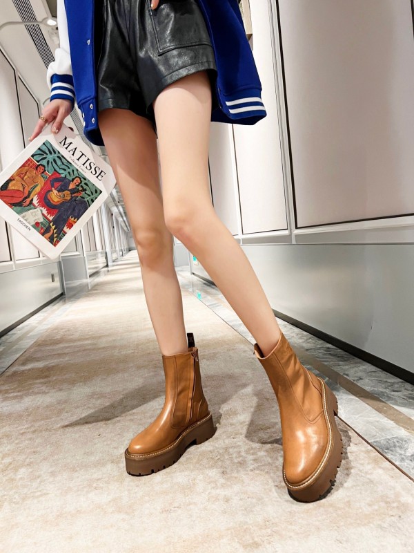 Celine 2025/ss Triomphe Side Zip Ankle Boots - L Y00320