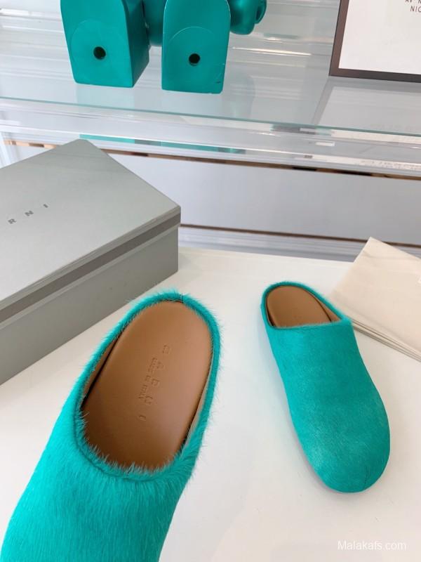 Marni 2025/SS Mule Shoes with Pony Hair - LY00