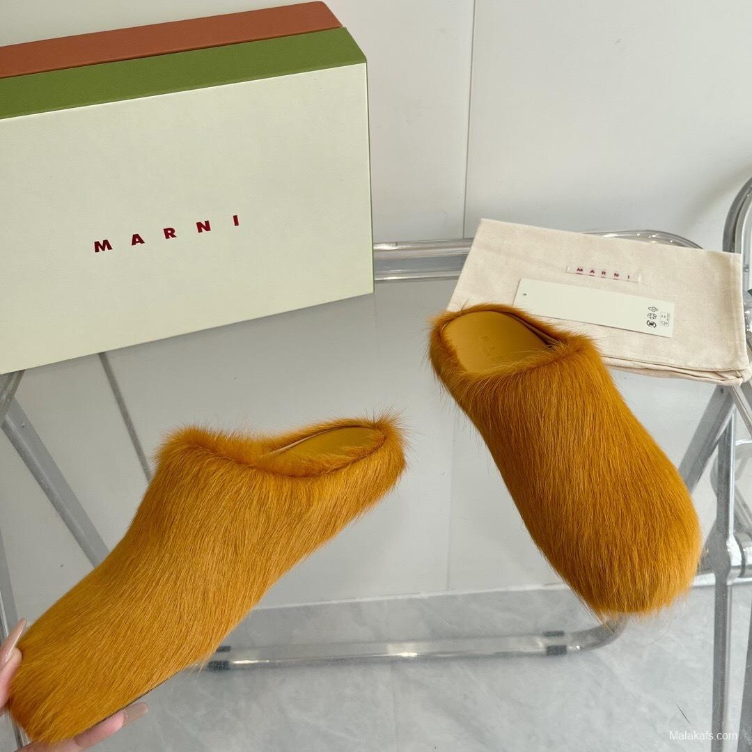 Marni 2025/SS Mule Shoes with Pony Hair - LY00
