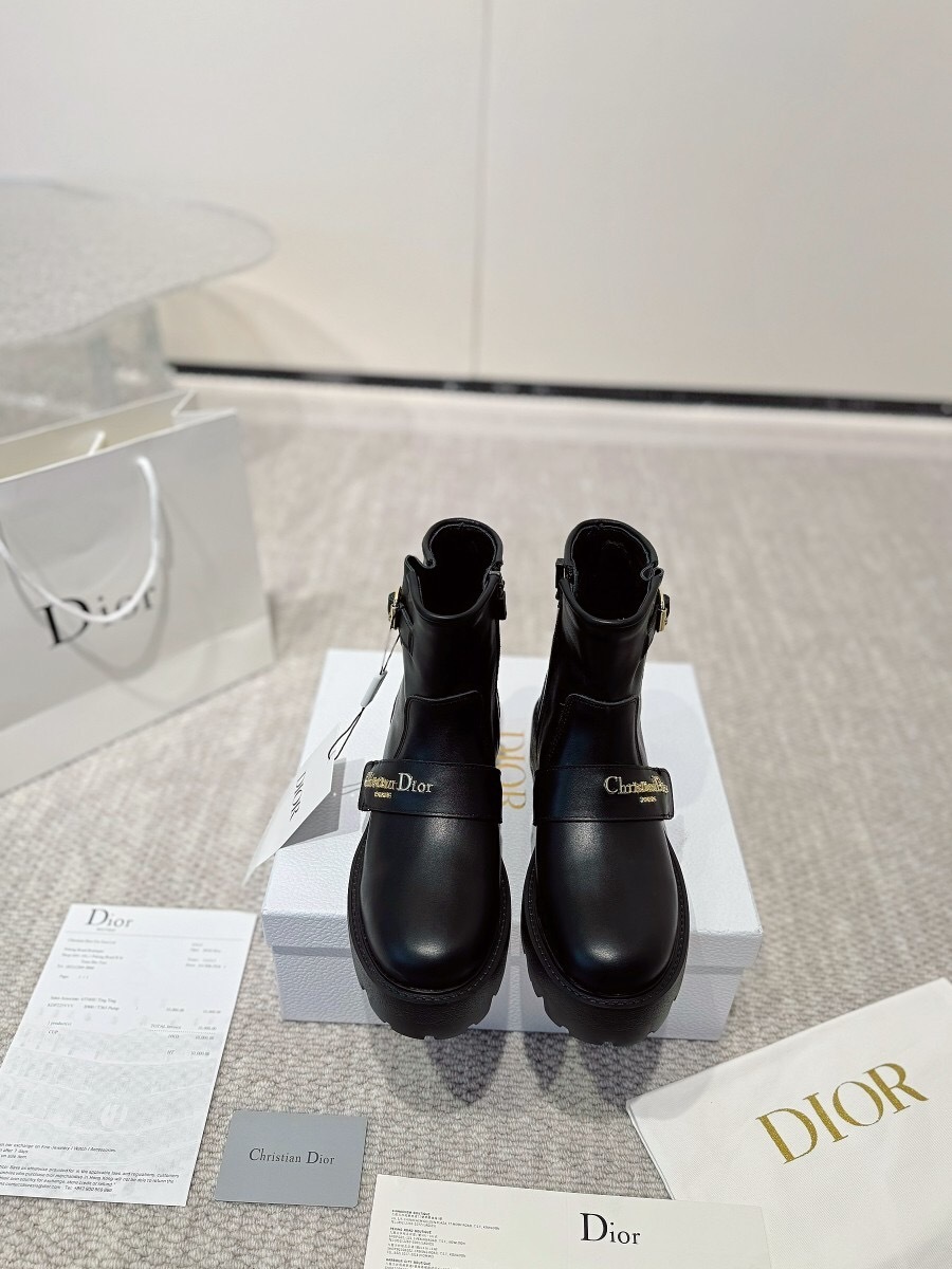DIOR CHRONO Ankle Boots with CD Logo and Branded Zipper - LY00340