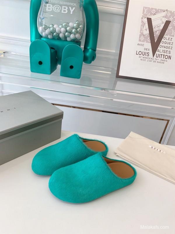 Marni 2025/SS Mule Shoes with Pony Hair - LY00