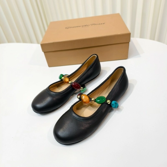 Gianvito Rossi Bohemian Style Turquoise Flat Ballet Shoes - LY00320