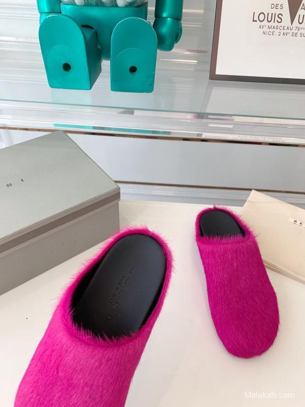 Marni 2025/SS Mule Shoes with Pony Hair Design - LY00