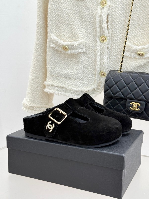 Chanel 2025 SS Minimalist Retro Birkenstock Sandals Half-Slip - KFY00280