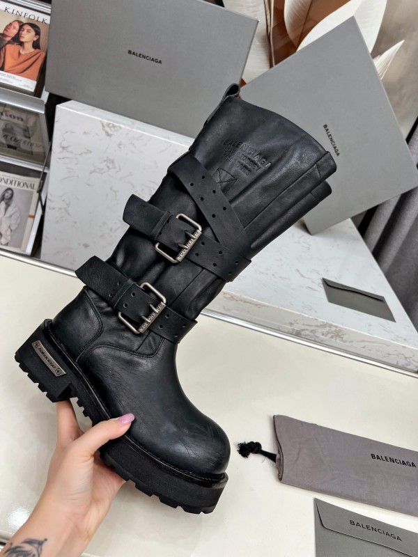 Balenciaga Paris 25FW Venom High-Top Boots Punk Style Motorcycle Ankle Boots 15 Inch - LY00520