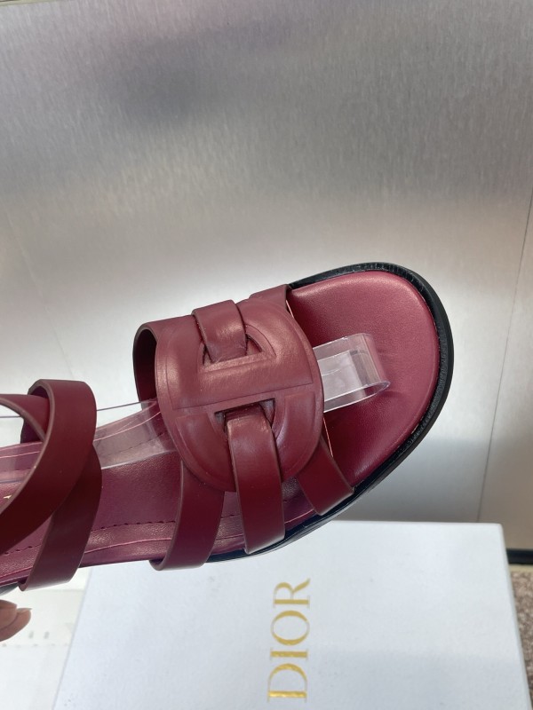Dior D-Club Jelly Color Hollow Layered Cross Strap Mid Heel Women Shoes - KFY00290