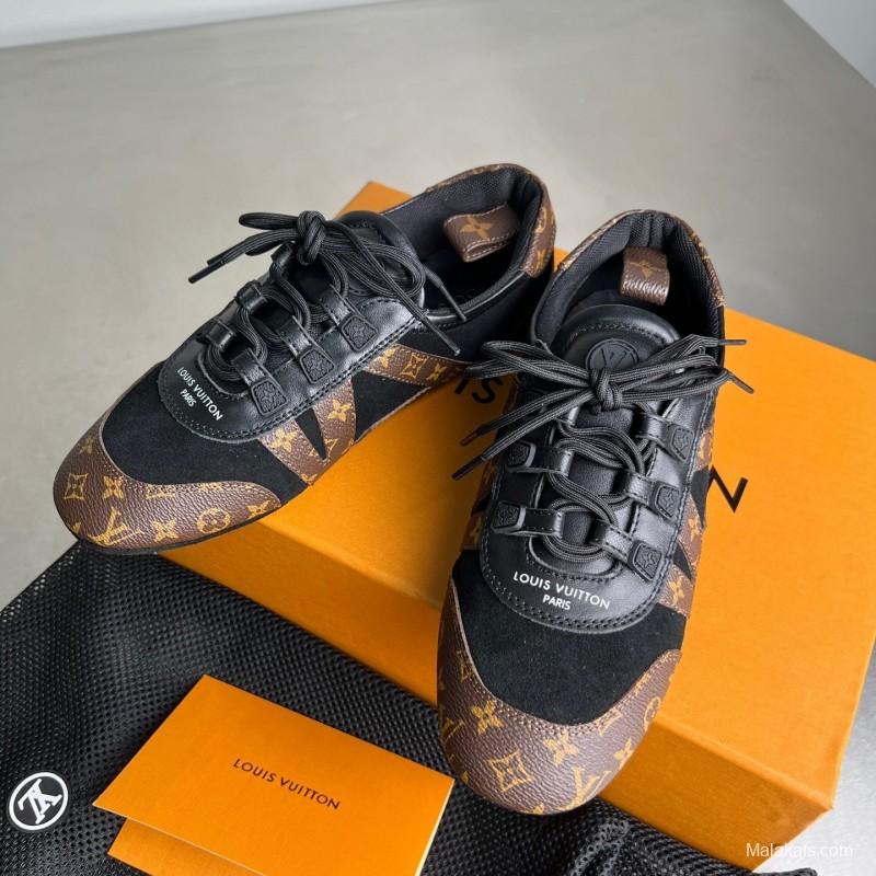 Lv Sneakerina 2025 SS Ballet Round Toe Lace-Up Low Top Lifestyle Casual Shoes - YC