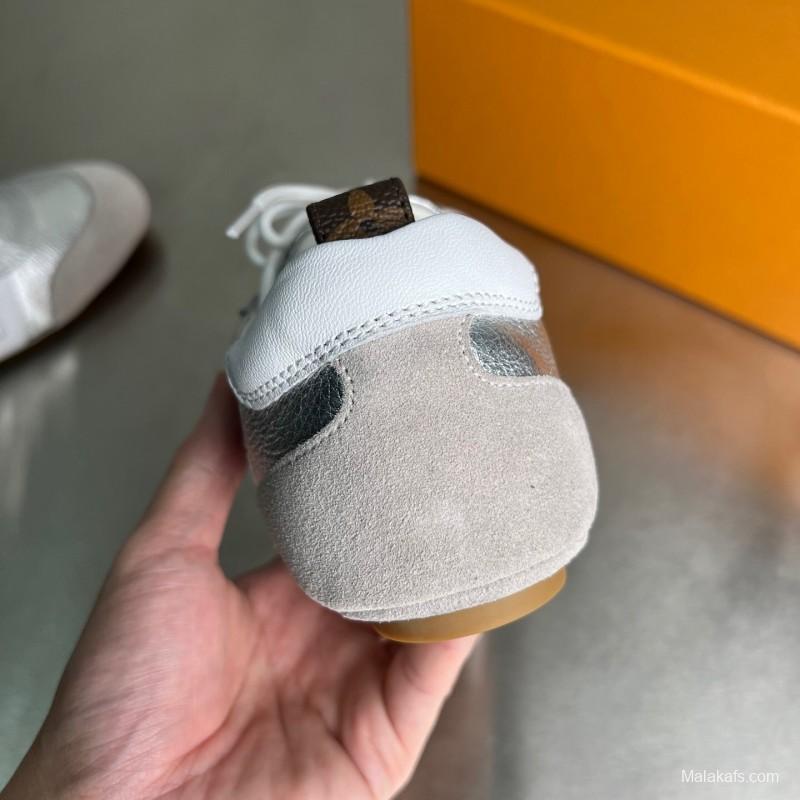 Lv Sneakerina 2025 SS Ballet Round Toe Lace-Up Low Top Lifestyle Casual Shoes - YC