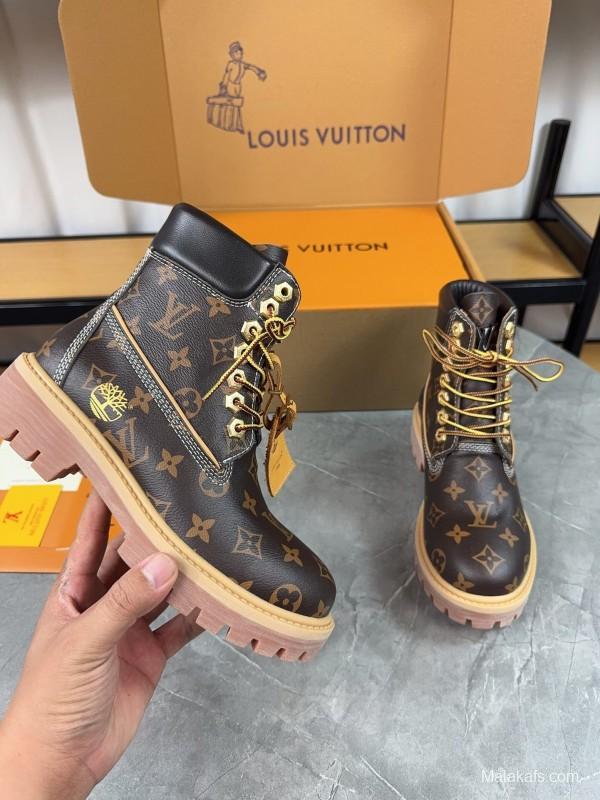Timberland x LV Monogram Ankle Boots Waterproof Suede - LY00380