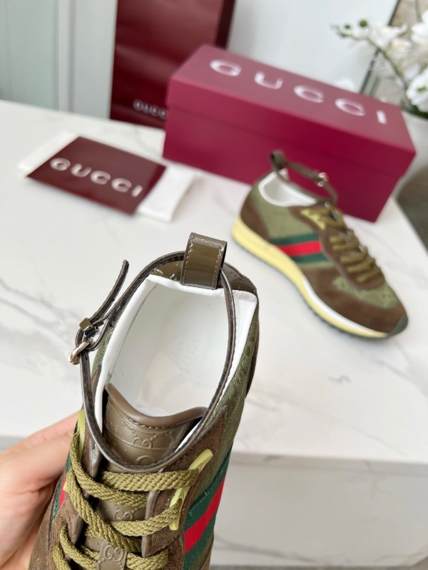 Gucci Women's Casual Shoes with GG Supreme Print and Metal Horsebit Detail - AS00330