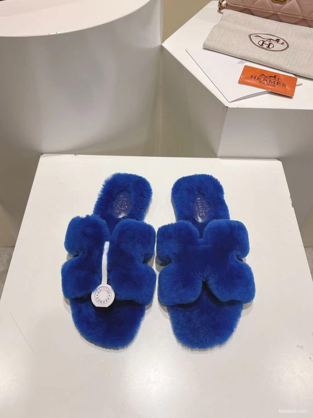 Hermès 2025 SS Love Slipper Flat Wool Slipper - LY00240