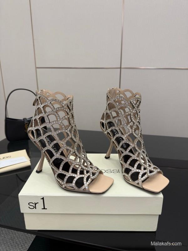 Sergio Rossi Mermaid Sandals 2025/SS Collection with Fishnet Design - KFY00470