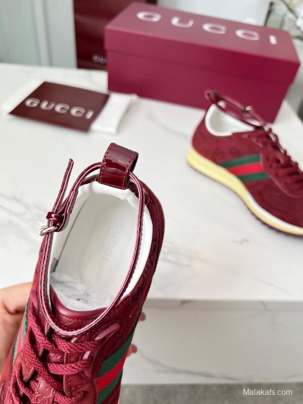 Gucci Women's Casual Shoes with GG Supreme Print and Metal Horsebit Detail - AS00330