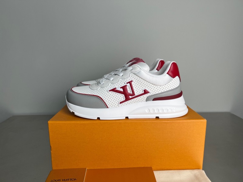 Lv Classic Leather Round Toe Lace-Up Low Top Casual Shoes for Men - YC