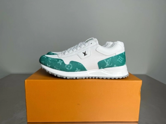 Louis Vuitton Run Away Leather Round Toe Lace-Up Low Top Casual Shoes - YC