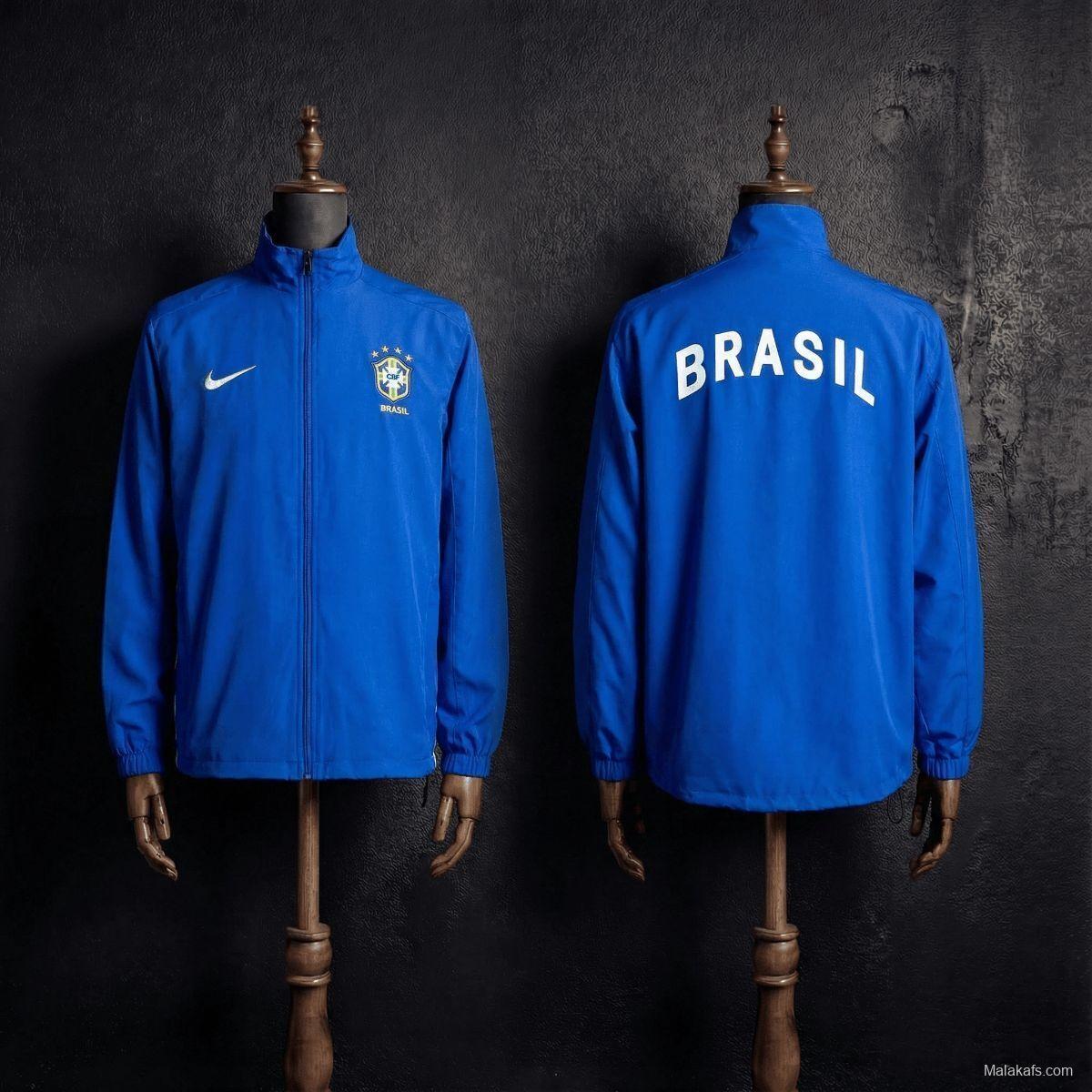 1998 Vintage Style Brazil Blue Jacket Windbreaker