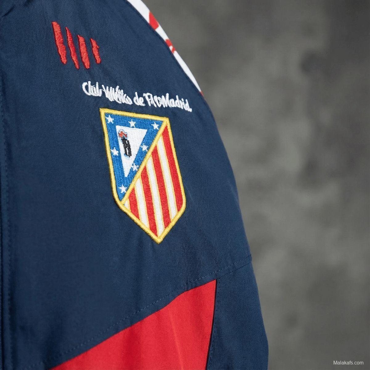 1996/97 Vintage Style Atletico Madrid Black Jacket Windbreaker