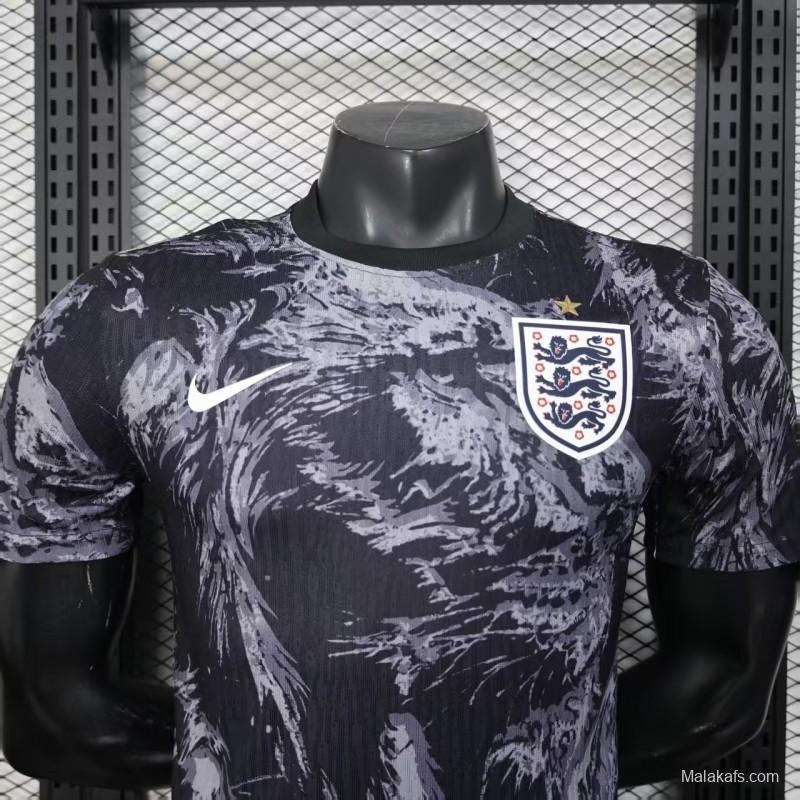Player Version 2026 England Dark Navy with Lion Brushstroke Pattern Jersey