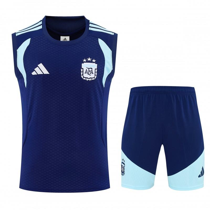 26/27 Argentina Navy Blue Sleeveless Training Vest +Soccer Shorts