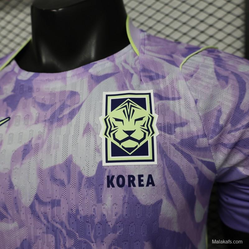 Player Version 2027 South Korea Away Purple Floral Jersey