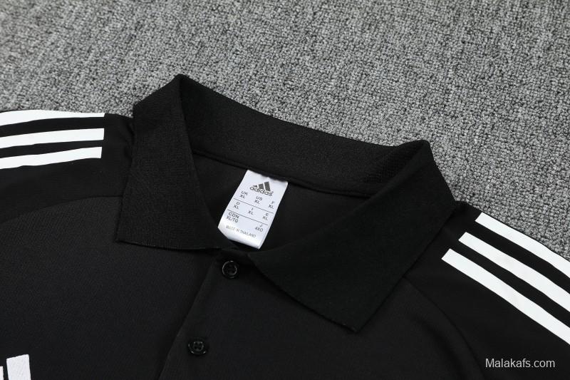 26/27  Argentina Black Polo Training Shirt + Long Pants Tracksuit