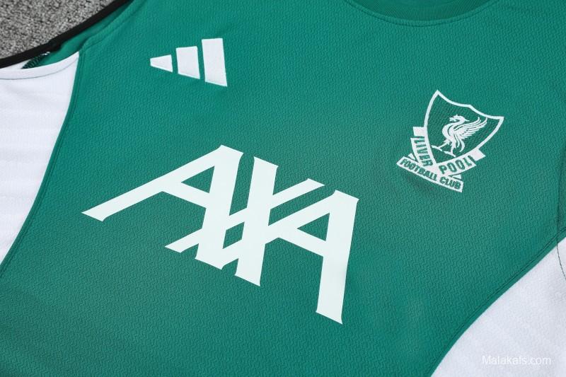 26/27 Liverpool  Green Sleeveless Training Vest + Black Shorts Set