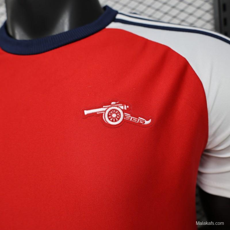 Player Version 2026  Arsenal x Adidas Originals Red with White Raglan Sleeve Home Jersey