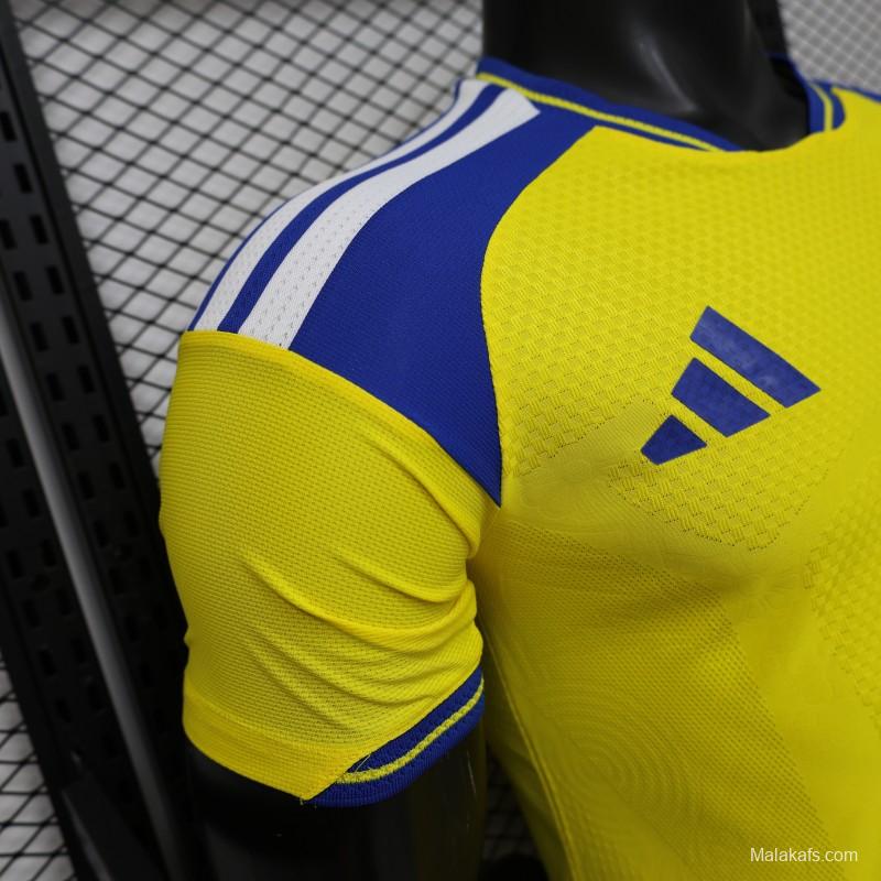 Player Version 2026 Sweden Yellow with Blue Panel Home Jersey