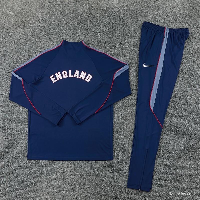 2026 England Navy Blue  Half Zipper Jacket Tracksuit + Long Pants (Nike)
